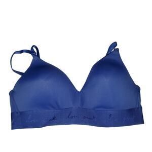 PINK Wear Everywhere Wireless Lightly Lined Bra 32C Blue NWT
